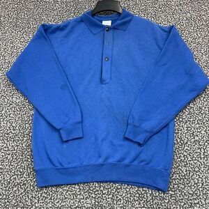 Vintage Cheetah by Mervyns Sweatshirt‎ Men Large Pullover Long Sleeve Collared L